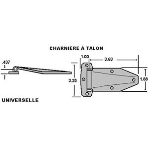 SS universal door hinge