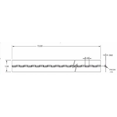 Charnière continue,inox,1 1 / 2"x 72"