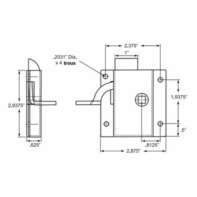 #54 cab lock w / c RH inside handle