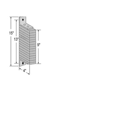 Dock bumper 15"X 2 3 / 8"x4"2-hole,laminated